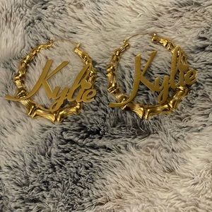 Bamboo Oversized HOOPS Earrings “KYLIE”